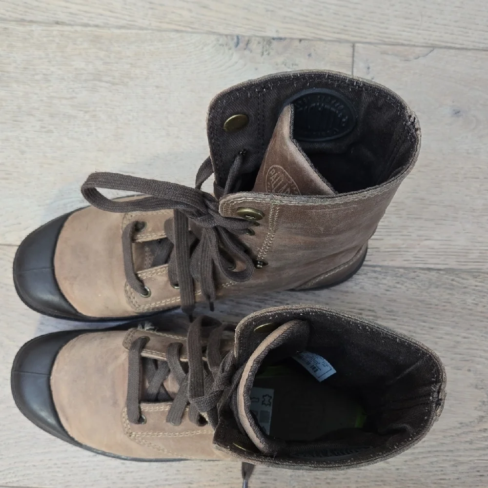 Palladium Brown Combat Boots Size 8.5 - Picture 4 of 8